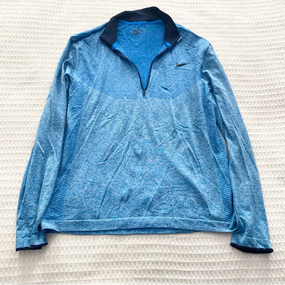 Nike Golf Dri-FIT Blue 1/4 zip seamless size Large